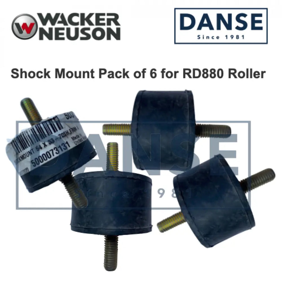 5000073131 Shockmount Bushing Pack of 6 for Wacker Neuson Roller RD880, 54X33-70Sh 0073131