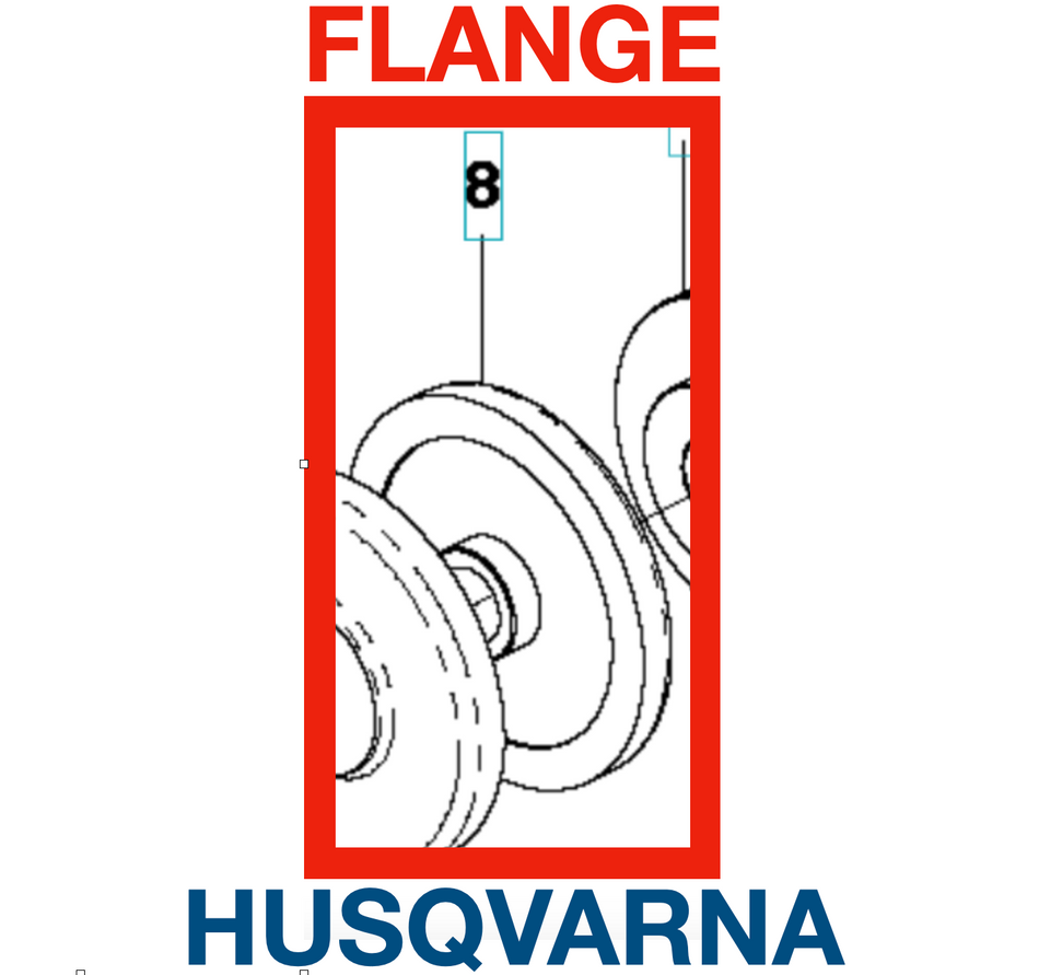 502498601 Flange for FS309 Walk Behind Floor Saw by Husqvarna