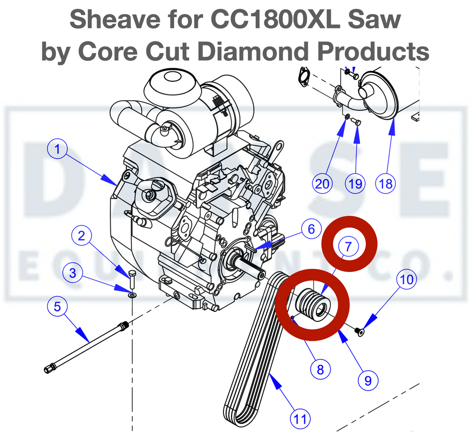 6044008 Sheave for CC1800 XL Walk Behind Concrete Saw by Core Cut Diamond Products